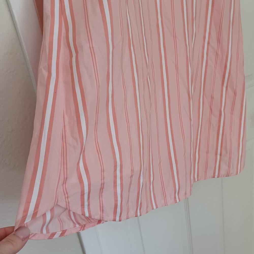 Draper James Ruffle Placket Dress Coral Pink Stripe M NWT - Picture 10 of 15